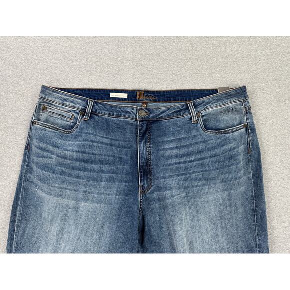 Kut from the Kloth Katy Straight Leg Jeans 24W Blue High Rise Ankle Medium Wash - Picture 13 of 14